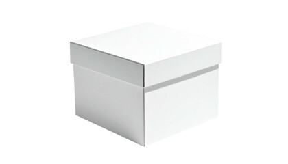 White square box with lid, slightly angled