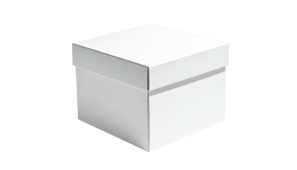 White square box with lid, slightly angled