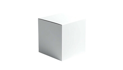 Simple white cube with shadows, set against a dark background