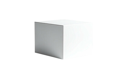 Solitary white cube isolated against a black, stark background