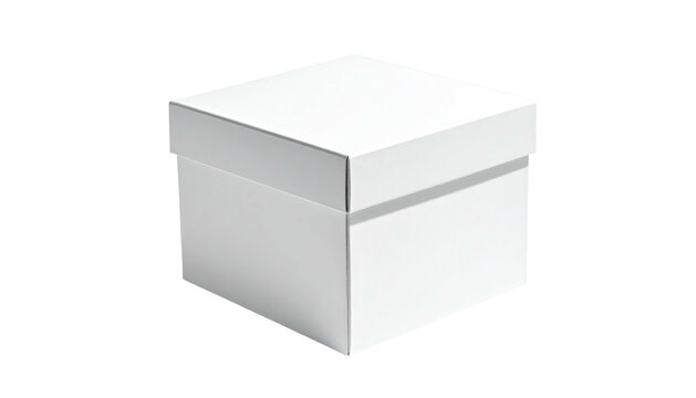 White square box with lid, slightly angled