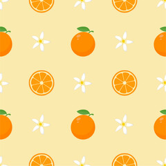 Seamless pattern with orange fruit.