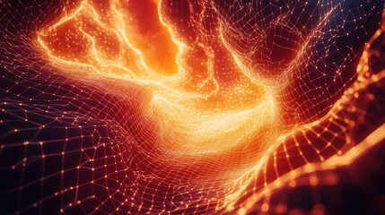 Digital network glowing with data connections and futuristic energy