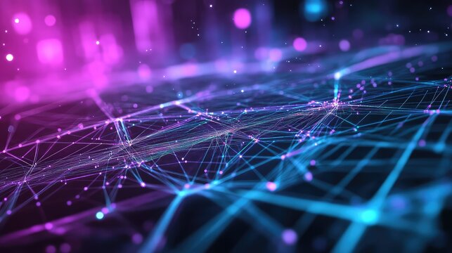 Digital network connections creating abstract technology background grid