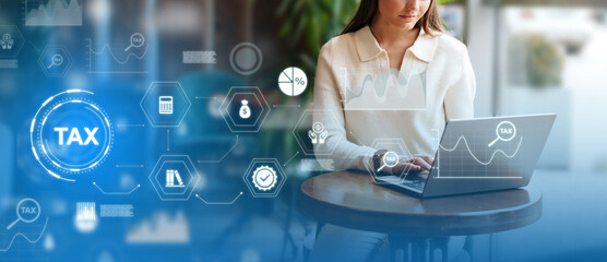 Tax preparation in a modern workspace using digital tools for efficiency