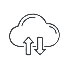 Handdrawn Cloud Upload Download Business icon symbols Sales Logo