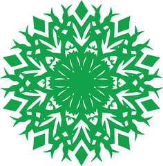 Abstract Black Swirling Tribal Star Mandala Vector Design