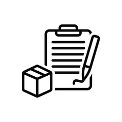 Black line icon for contracting