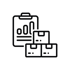 Black line icon for inventory levels