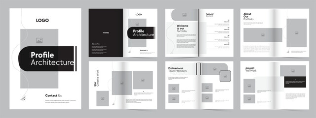 Architecture  or interior portfolio template layout print design 