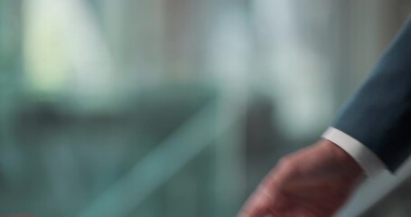 Handshake, agreement and doctors in hospital for partnership, greeting or welcome on treatment plan. Shaking hands, healthcare and surgeons in clinic with collaboration, teamwork or medical deal. - Powered by Adobe