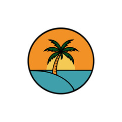 tropical island with palm trees