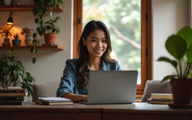 Capture the essence of remote work through intimate portraits in home office sanctuaries, reflecting comfort, versatility, and professionalism, encapsulating the modern work-from-home lifestyle.