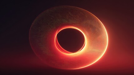 Glowing ring generating abstract fractal light texture