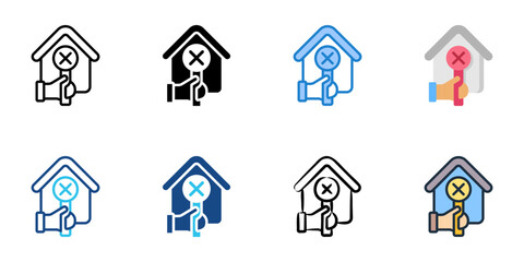 Mortgage default icon set multiple style collection 
