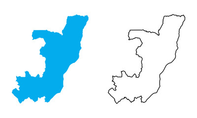 Republic of the Congo country map. Map in various outline and blue silhouette styles