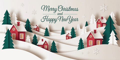 Enchanting winter village scene celebrating the festive season with Merry Christmas wishes, glowing decorations, snowy landscapes, and warm holiday cheer.