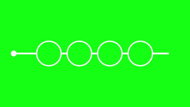 Animated 4-step infographic template 4k video sequence selection. Animated blank diagram visualization. Blank design elements for process layouts. Motion graphics. Green screen.