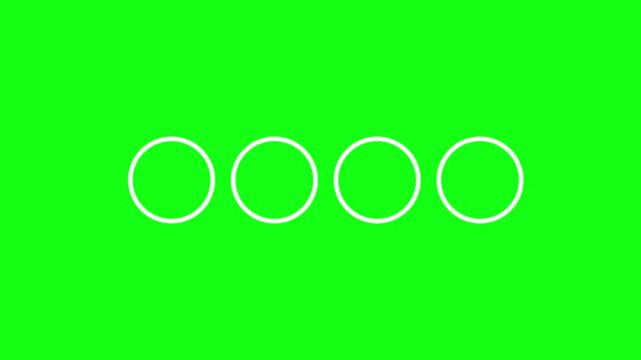 Animated 4-step infographic template 4k video sequence selection. Animated blank diagram visualization. Blank design elements for process layouts. Motion graphics. Green screen.