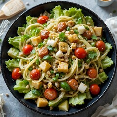 pasta with vegetables and meat