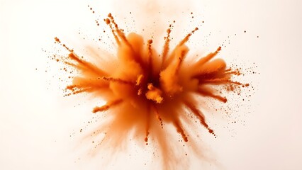 Vibrant brown powder explosion creating a festive and abstract cloud formation.