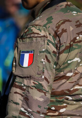 French soldier in combat gear during a NATo Multinational Exercise.