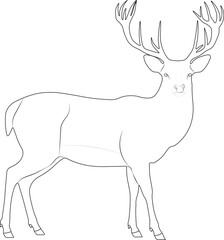 Outline of a majestic reindeer with large antlers for christmas