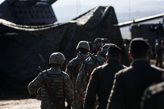 Romanian army soldiers during a NATO Multinational Exercise