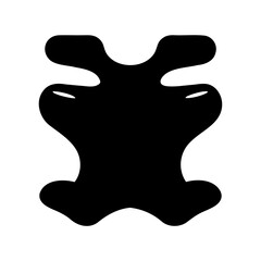 Abstract black shape resembling an animal hide or leather pelt Vector, illustration