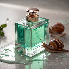 A creative product photograph featuring an emerald green pendant.