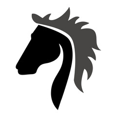 Stylish Horse Head Silhouette Logo Emblem