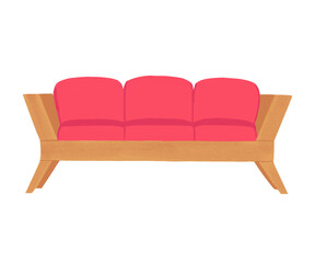 Transparent background sofa leather. Furniture for modern interior.