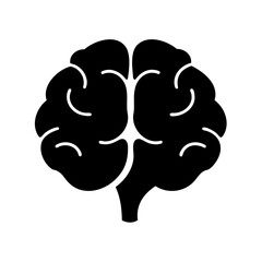 Brain outline black icon representing intellect and thought Vector, illustration