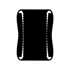 Black silhouette of rolled paper with serrated edges icon Vector, illustration