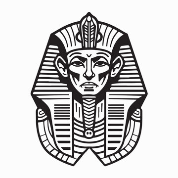 Ancient Egyptian Pharaoh Illustration Vector isolated on white background
