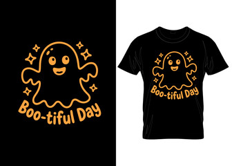 creative spooky doodles on t-shirts, mugs, hoodies, and bags boo tiful day design 