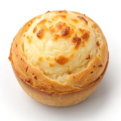 Brazilian P&atilde;o de Queijo Cheese Bread Top View,Traditional Brazilian Cheese Bread Isolated Top View