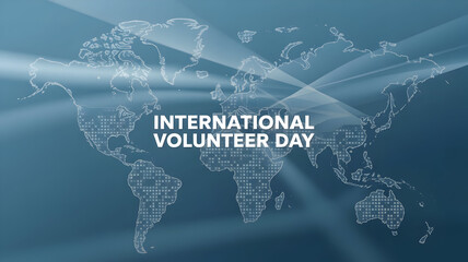 Promote International Volunteer Day with a global map background for positive impact