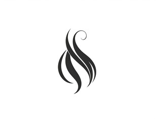 Obraz premium Stylized, elegant graphic of swirling, flowing curved shapes on white