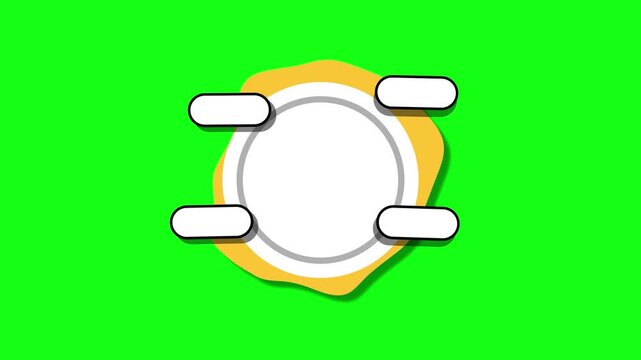 template background circle info graphic animated template for basic explaining infographic 4k looping 4k green screen croma