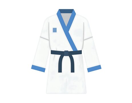 White and blue illustrated uniform with belt - Powered by Adobe