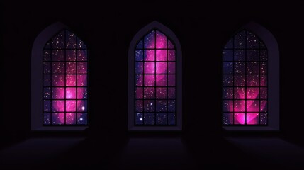 窓から見える夜空