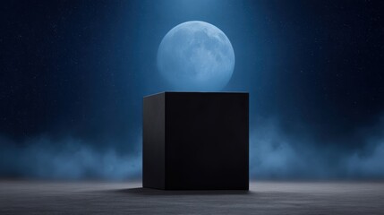 雲と月と舞台の背景