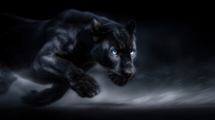 走るクロヒョウ