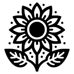 abstract flower vector icon with transparent background 