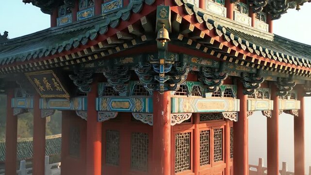 Chinese Pagoda Emerging Through Soft Morning Mist &ndash; AI Generated