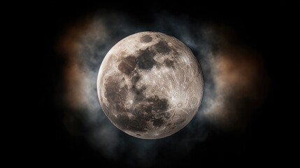 compression. A dramatic night sky featuring a super moon with detailed craters and atmospheric glow. travel magazines, destination branding, designed for travel destination branding.
