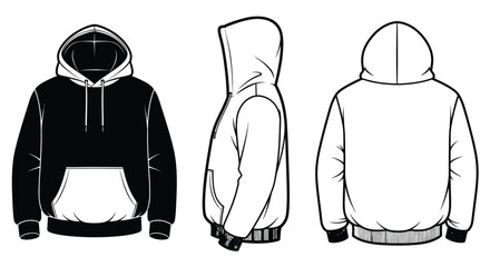 Stylish hoodie design template for fashion designers and apparel brands