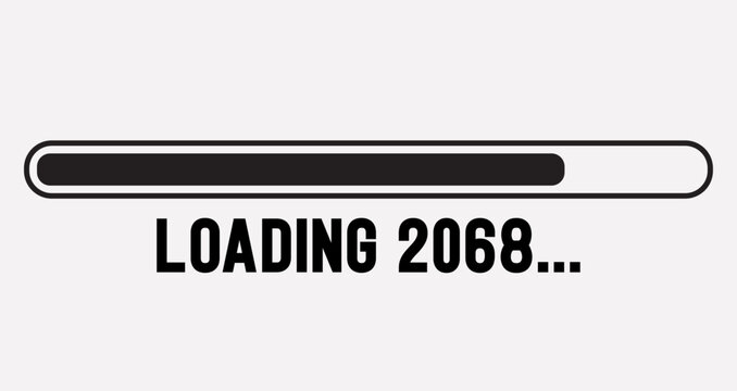 Loading bar 2068, 2068 Happy New Year Background for your Seasonal Flyers, banner, sticker, and Greetings Card. 2067 to 2068 Loading Black bar