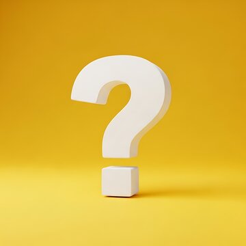 White Question Mark on Yellow Background - Seeking Answers and Solutions.